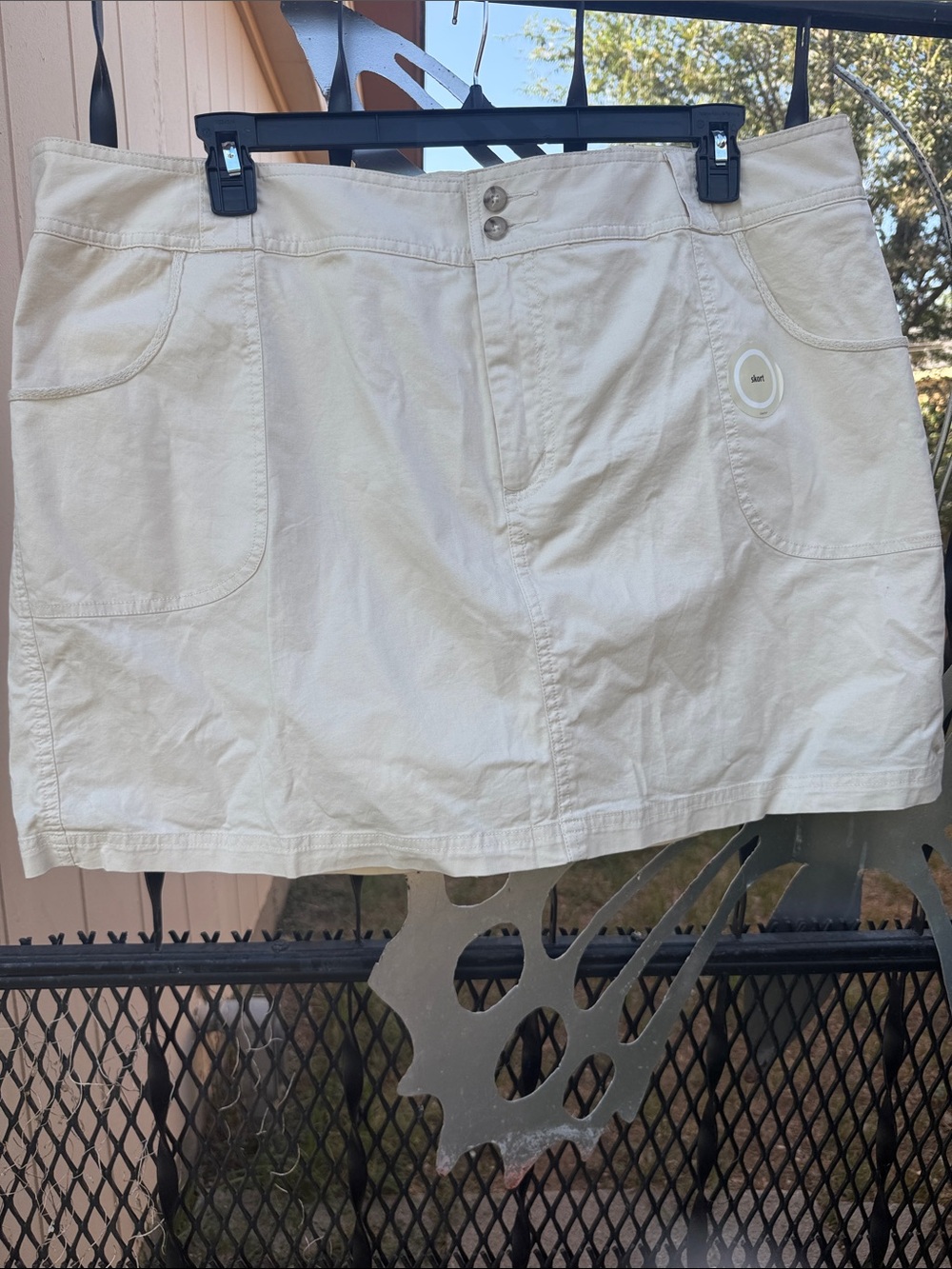 St. John's Bay Cream Utility Skort with Front Pockets